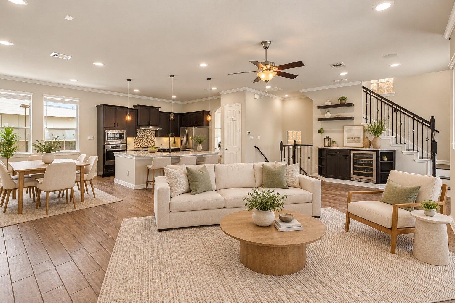 1506 Peyton Oaks Place, Houston, TX 77043 Bright and spacious second-floor living area with an open-concept layout (virtually staged)