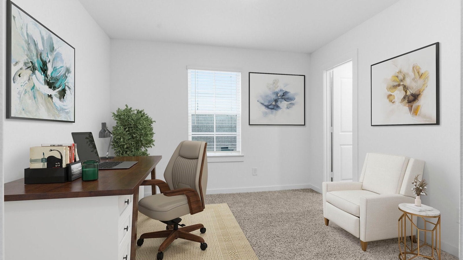 3406 Horseshoe Trail Lane, League City, TX 77511 A bedroom shown as an at home office with a bright window allowing natural light to enter.