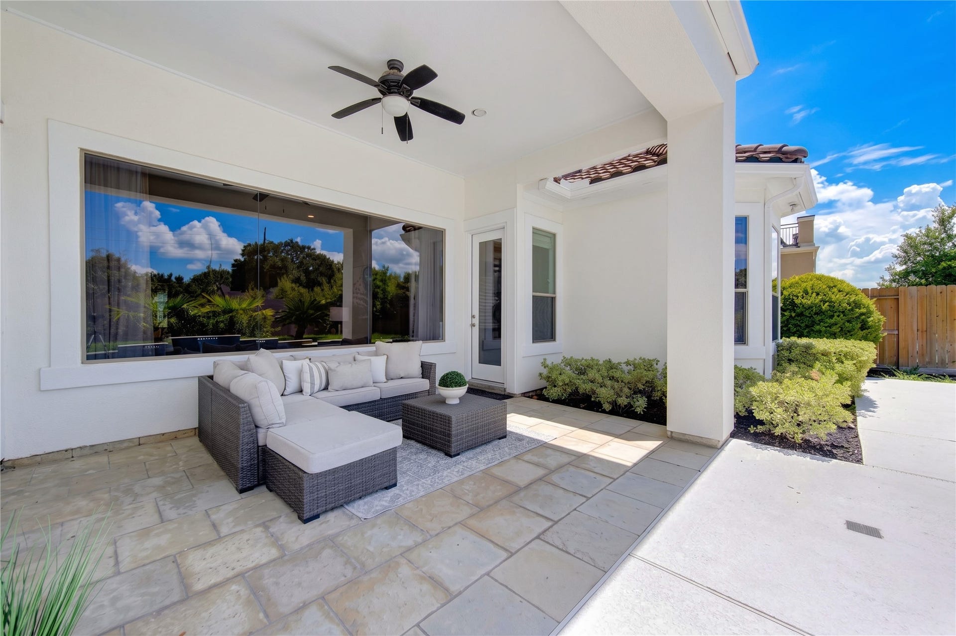 14014 Hampton Cove Drive, Houston, TX 77077 Covered patio perfect for enjoying your pool all day long.