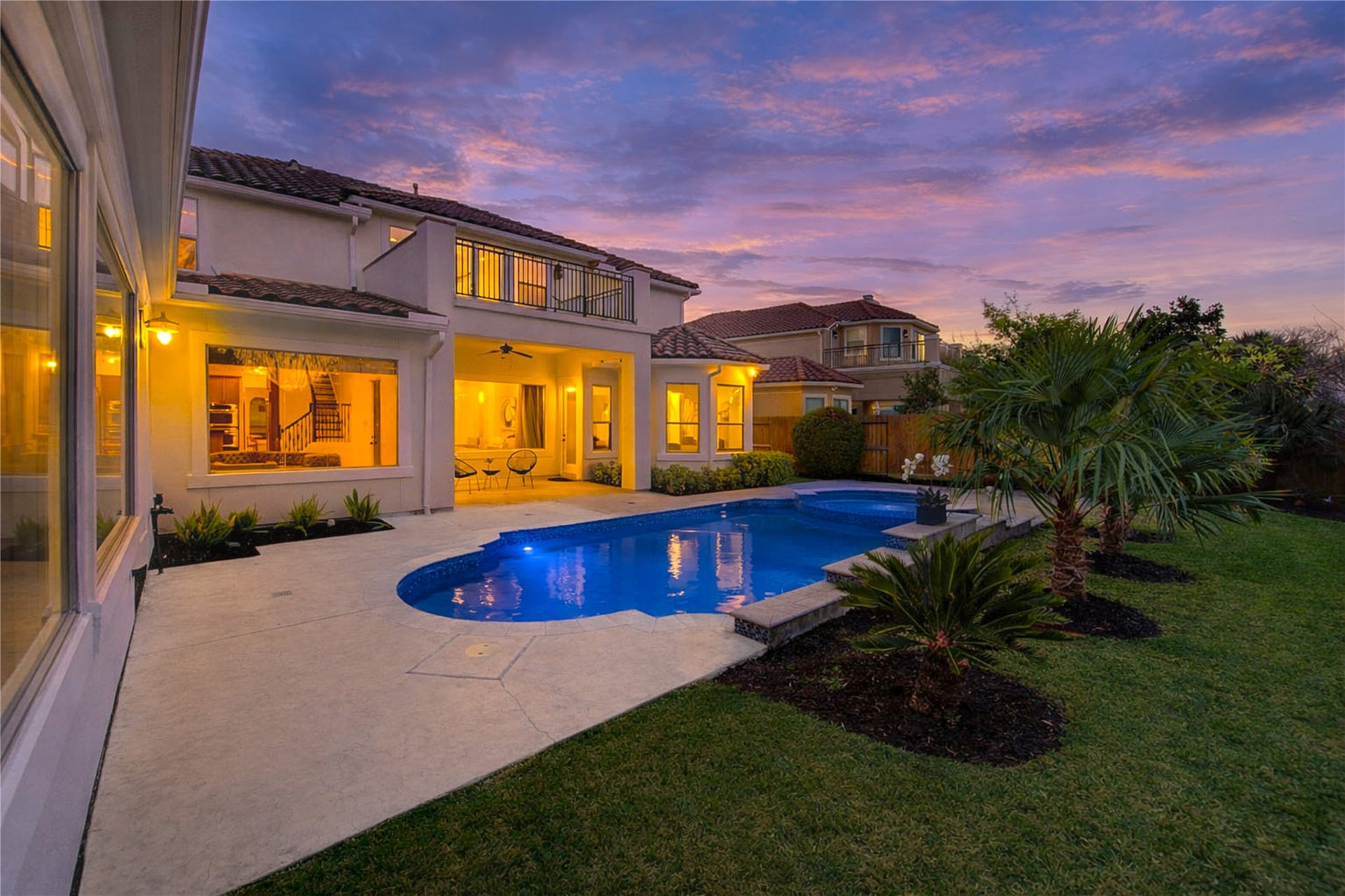 14014 Hampton Cove Drive, Houston, TX 77077 Private backyard oasis featuring complete privacy with no rear neighbors. The property includes a utility easement at the rear, restricted to landscaping and maintenance access only, ensuring a quiet and secluded outdoor environment.