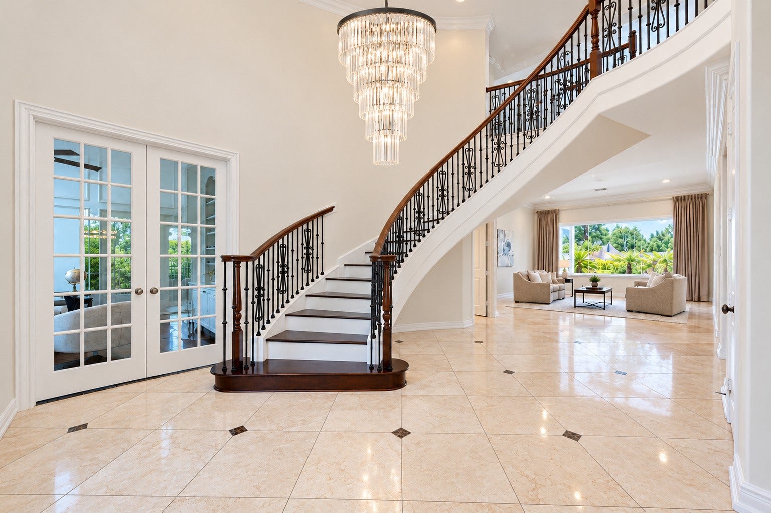 14014 Hampton Cove Drive, Houston, TX 77077 Inviting foyer featuring an open-concept layout that flows into the formal living area, dining room, wet bar, and study.