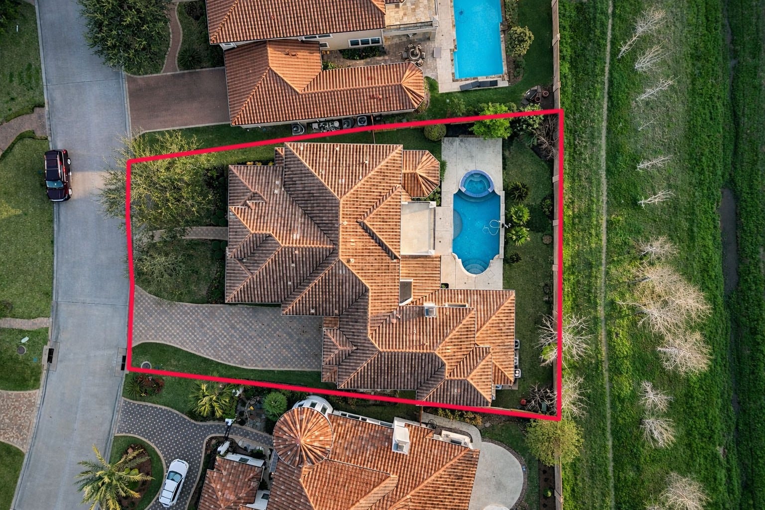 14014 Hampton Cove Drive, Houston, TX 77077 This backyard is completely private and offers a secluded retreat.