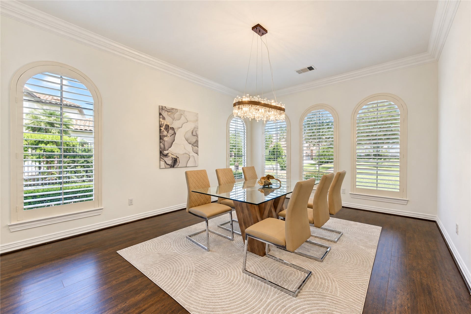 14014 Hampton Cove Drive, Houston, TX 77077 This dining area is filled with natural sunlight and offers convenient, seamless access to both the kitchen and formal living spaces.