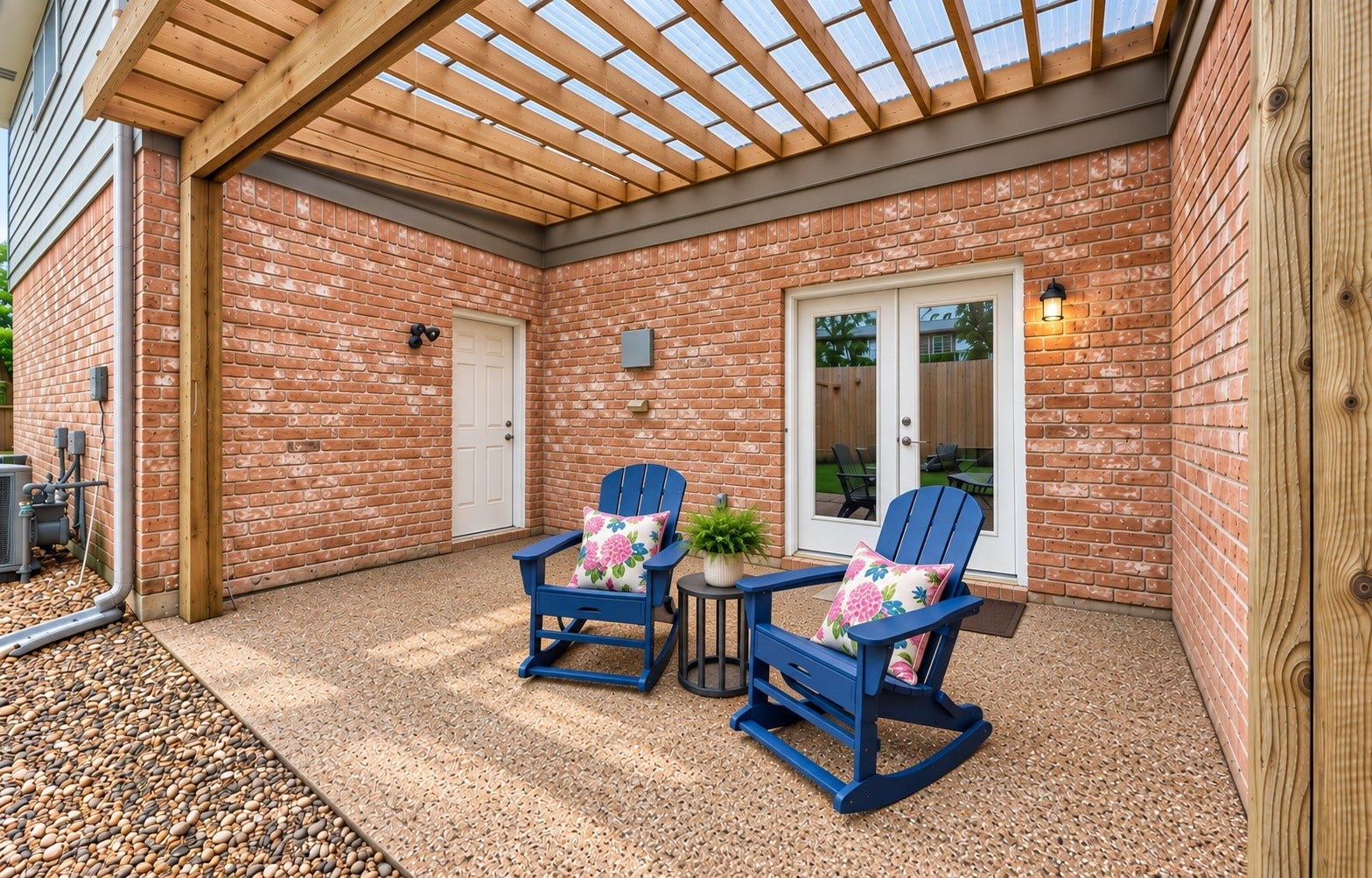 1122 Daria Drive, Houston, TX 77079 This patio is located off the sitting room attached to the primary bedroom.