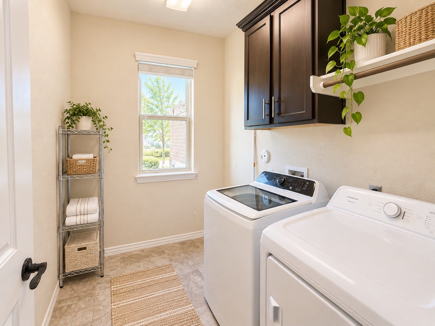 8006 Duncan Ranch Lane, Richmond, TX 77407 A convenient, dedicated laundry area designed to make everyday chores easier, with space for your washer, dryer, and laundry essentials. Washer and dryer are included with the home!