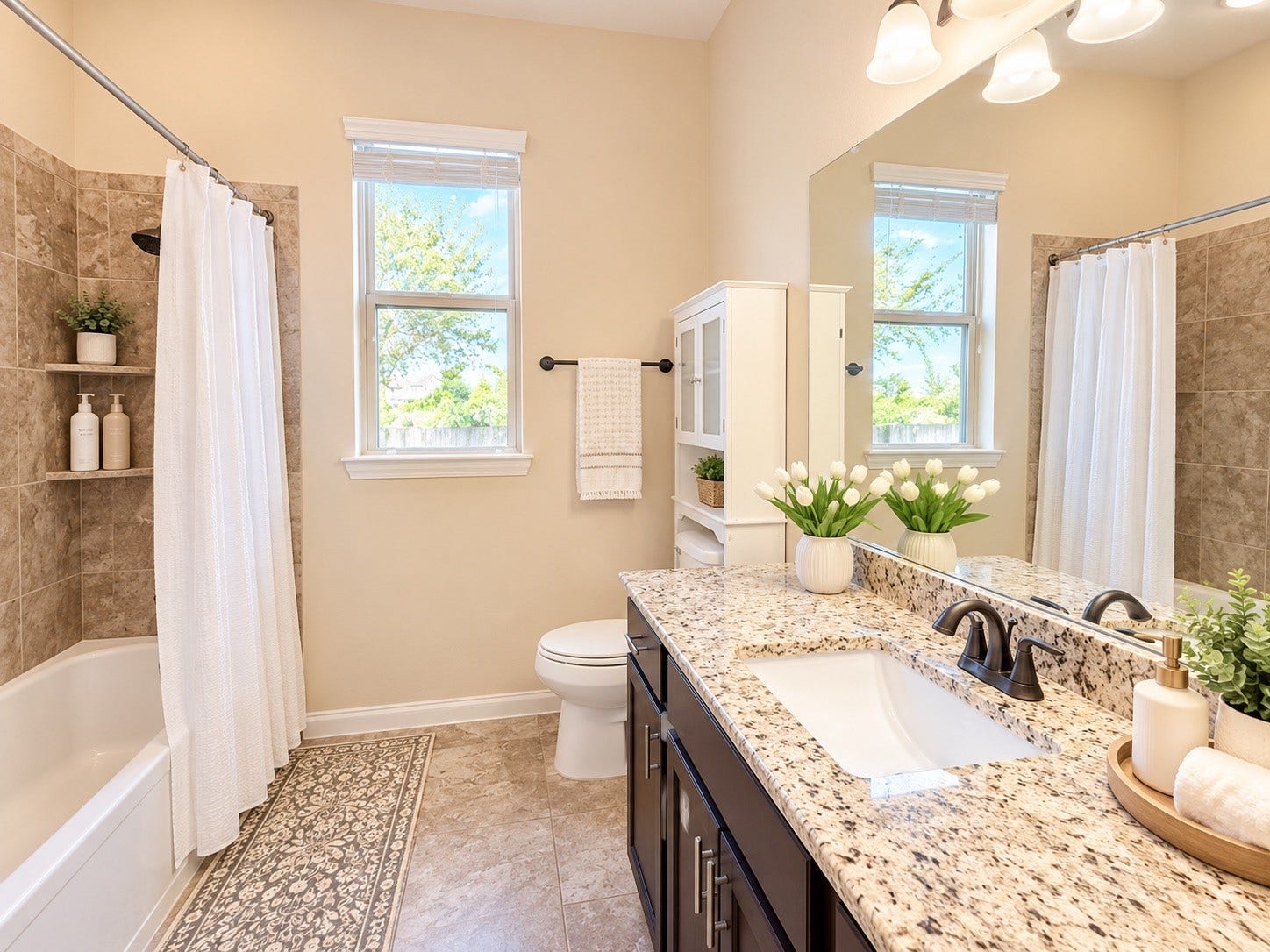 8006 Duncan Ranch Lane, Richmond, TX 77407 The third full bathroom features a bathtub, offering comfort and convenience for family members and guests.