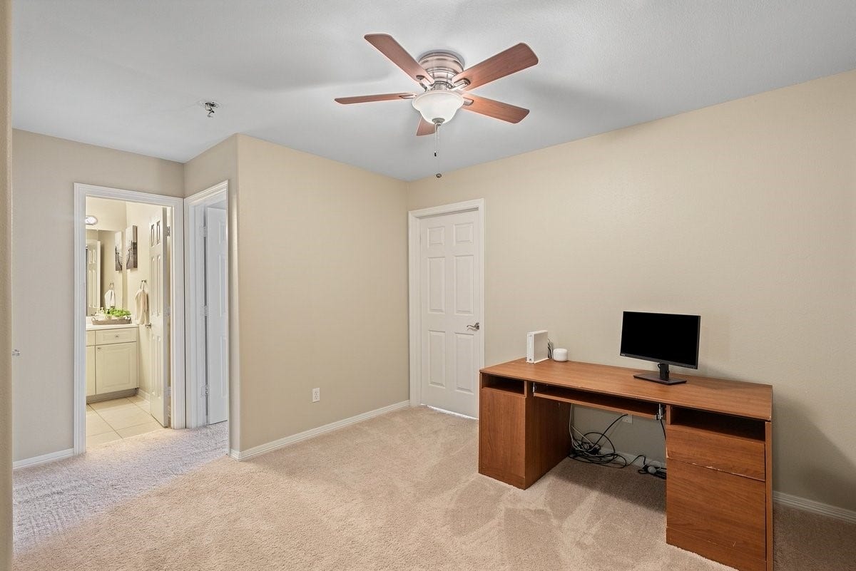 This nook is currently being used as an office space!