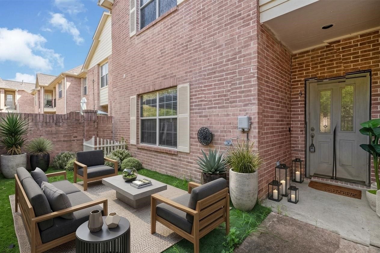 This virtually staged patio allows you to imagine enjoying delicious beverages in your own private patio!