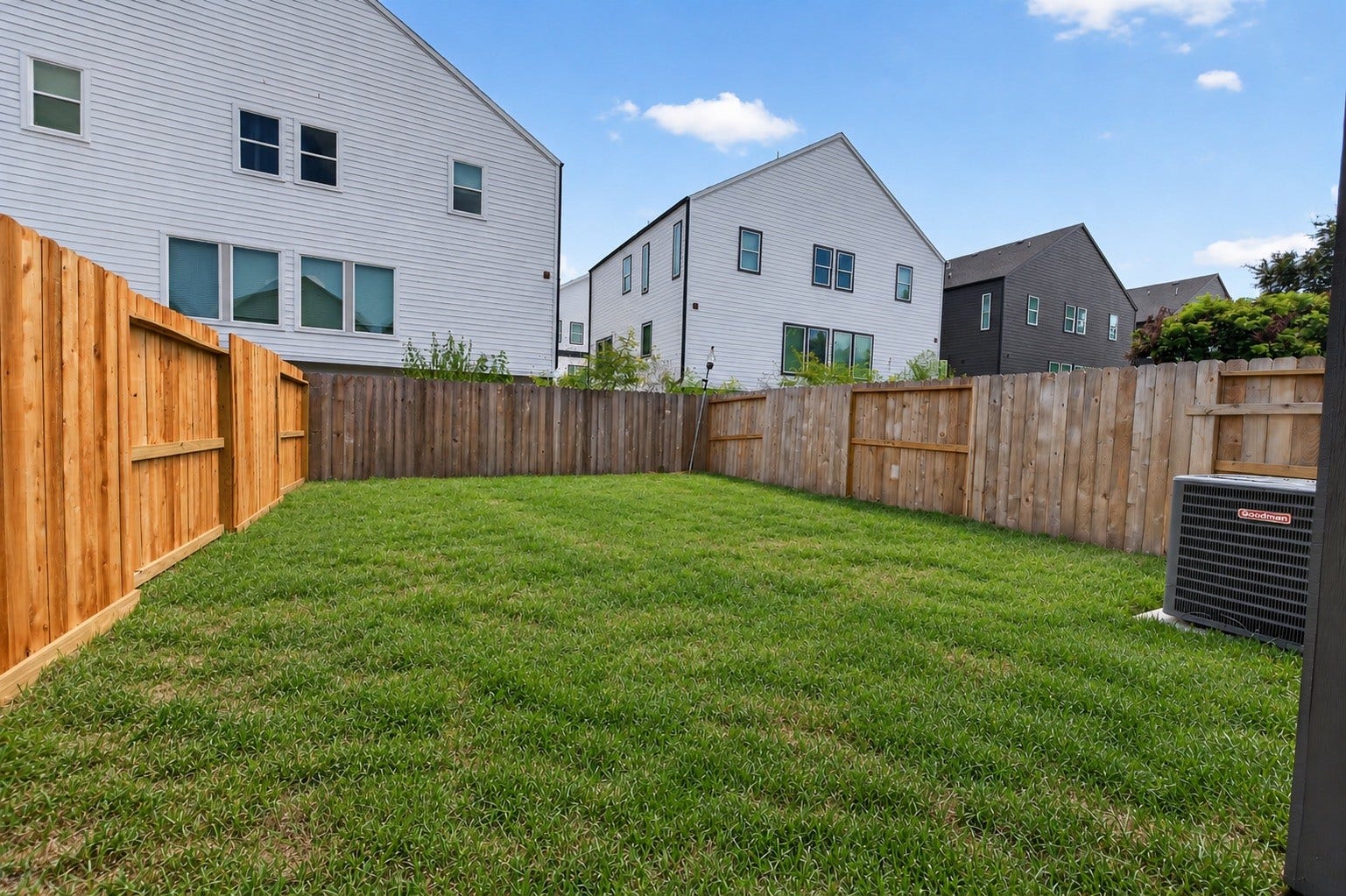 Spacious back yard is great for creating your own entertainment sanctuary.