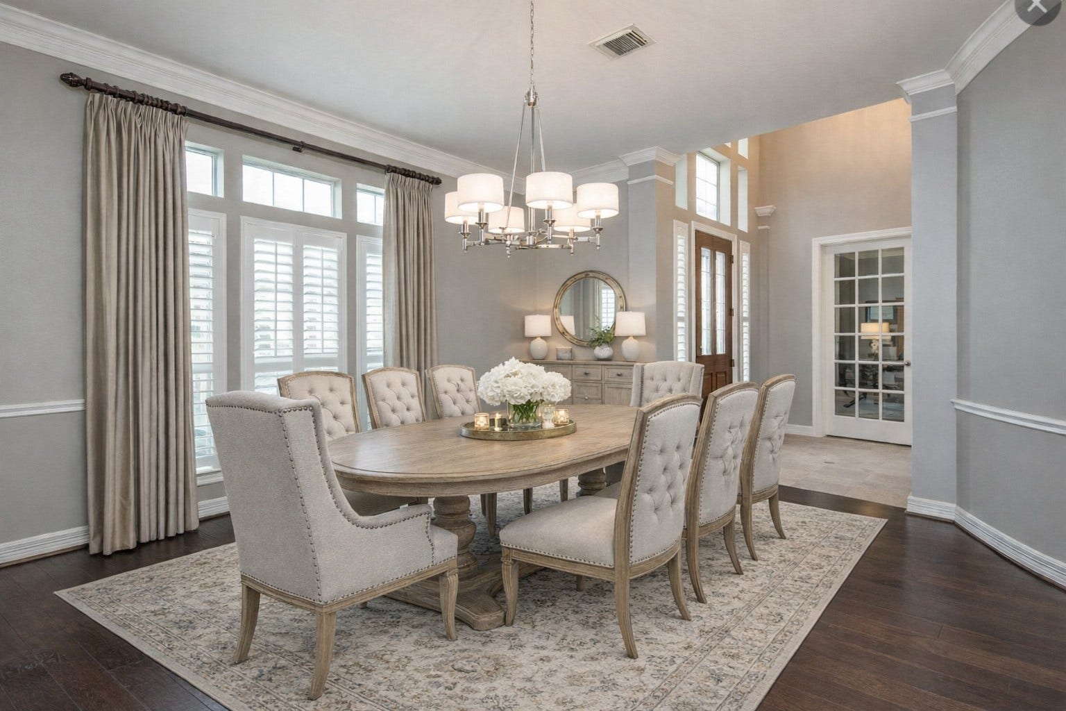 9007 Avebury Stone Circle, Missouri City, TX 77459 This is the same room, virtually staged as a formal dining area to show how easily the space can transform.