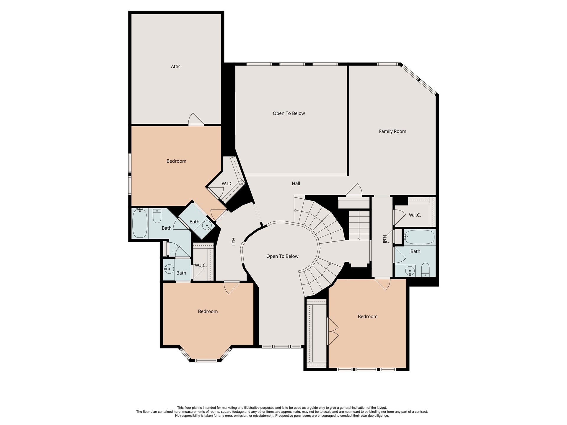9007 Avebury Stone Circle, Missouri City, TX 77459 Second floor layout featuring secondary bedrooms, full baths, and a spacious game room.