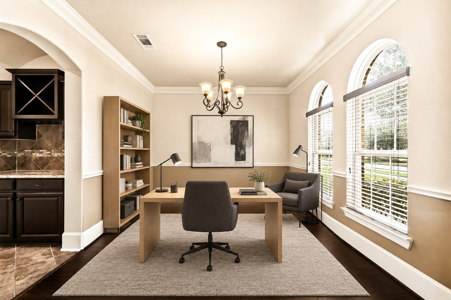Virtually staged to show you can also use this space for office