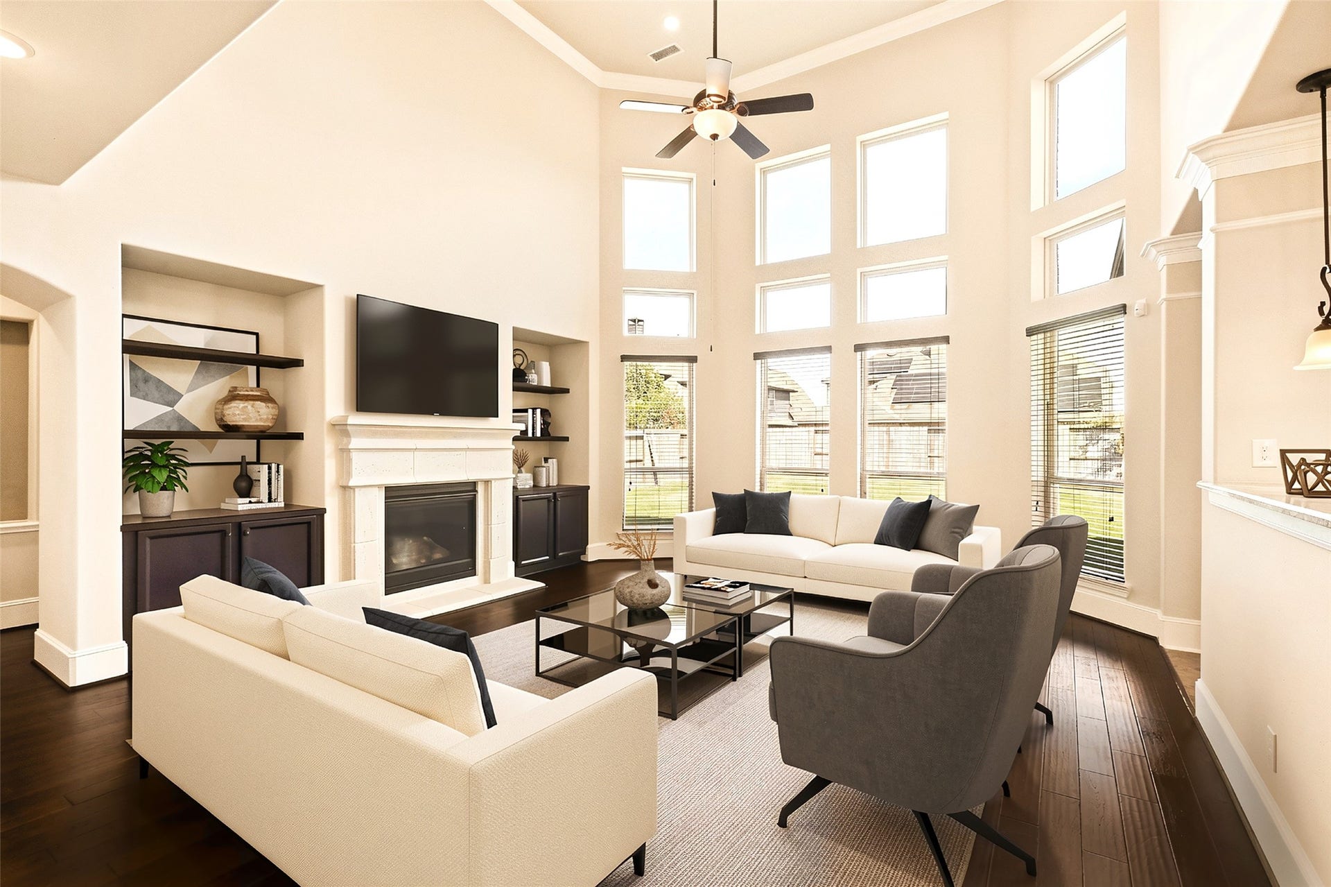 Virtually staged living space