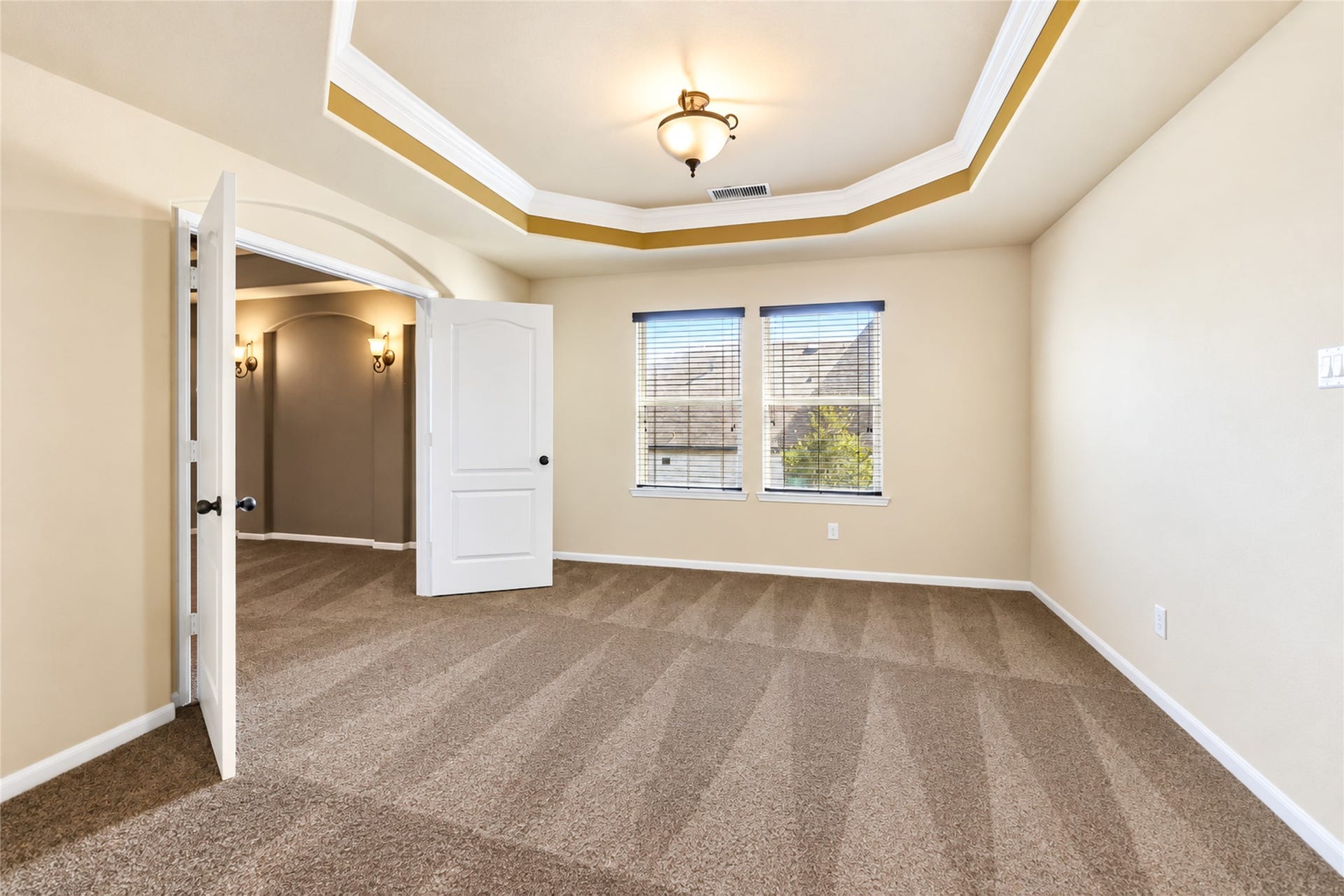 Double door theater connected to flex space