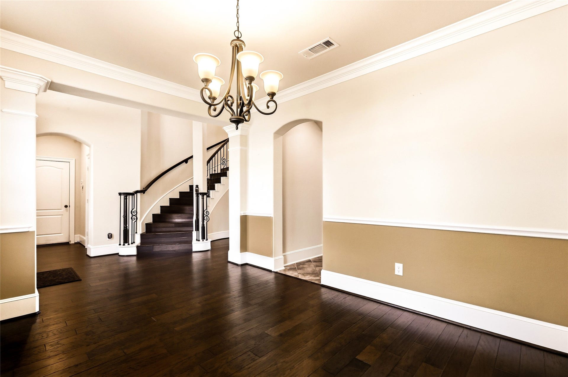 Can leave this space open or also add sliding barn door to enclose and make as office space