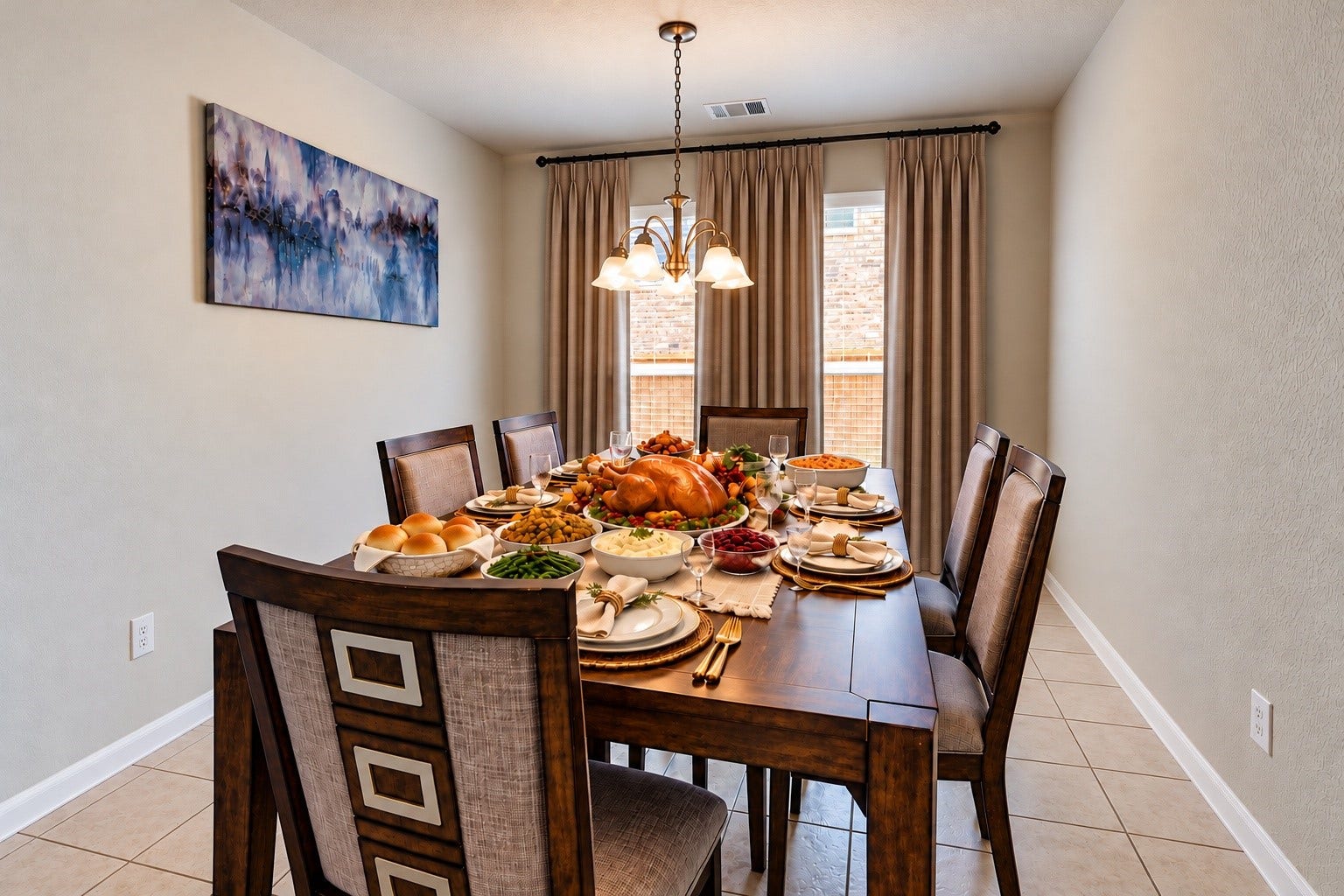 Envision Thanksgiving Dinner in this home (AI)