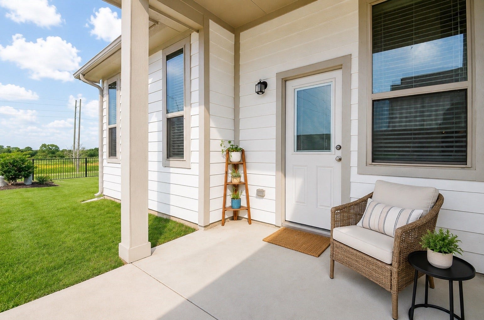 5146 Prairie Terrace Lane, Fulshear, TX 77441 Outdoor siting area right off the dining room