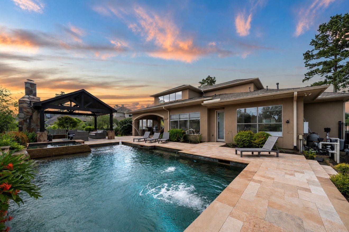 4426 Silver Jade Drive, Spring, TX 77386 Start your day with a breathtaking outlook. Your morning routine is elevated by views of a pristine, secluded backyard retreat, a personal haven of quiet luxury, completely embraced by nature.