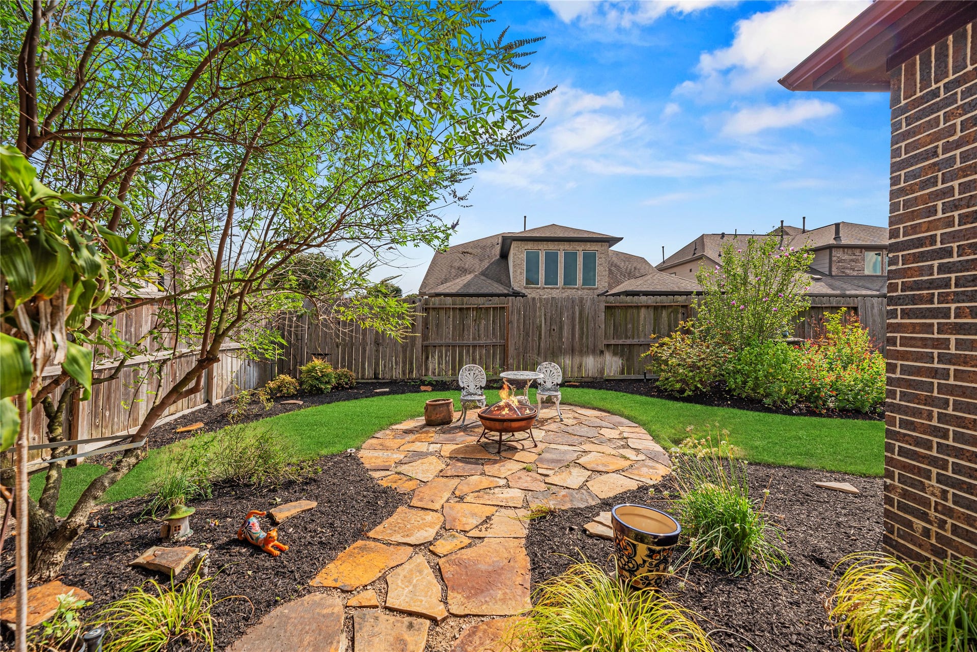18203 Burnett Willow Lane, Cypress, TX 77433 Another view of the charming backyard retreat.