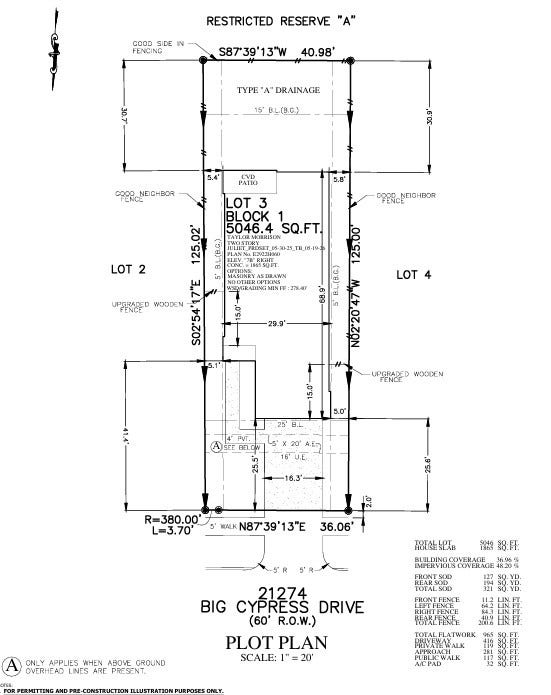 21274 Big Cypress Drive, Montgomery, TX 77356 21274 Big Cypress Drive Preliminary Plot Plan