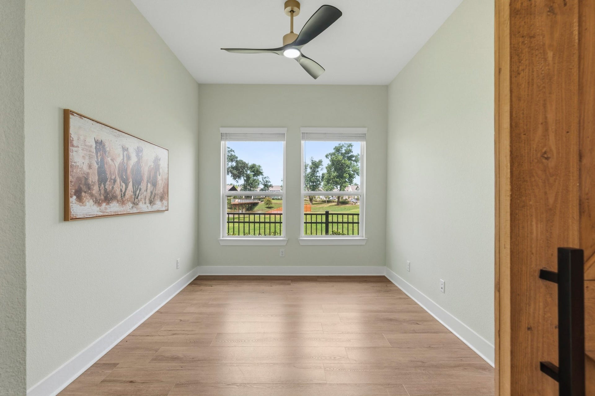 The Study is bathed in natural light, thanks to a pair of windows that overlook the huge open space Reserve and tranquil Sheffield Lake. Bright, airy, and inviting, this thoughtfully designed space provides the perfect setting for work and inspiration.