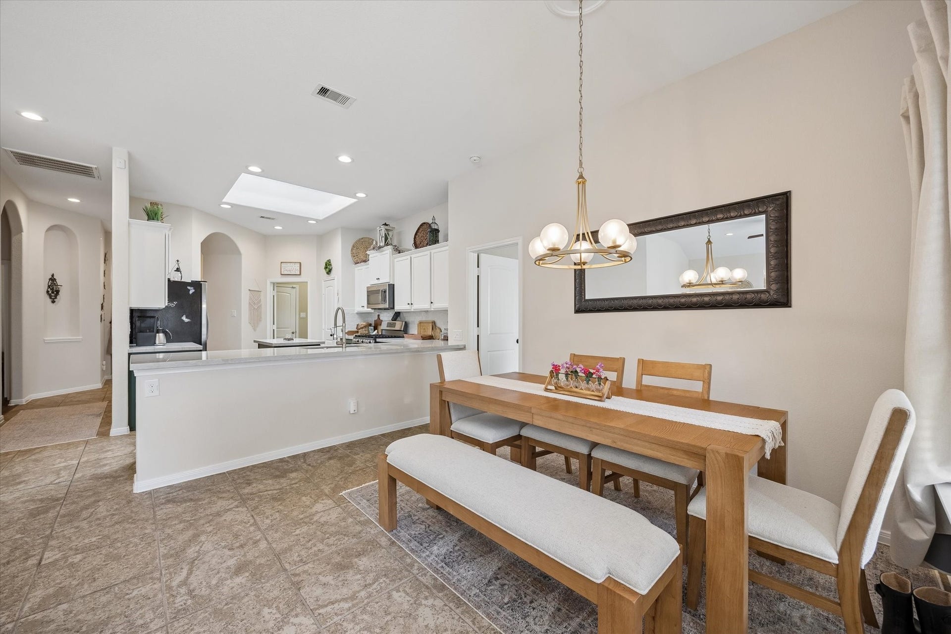 Open dining area with easy flow into the kitchen and living room