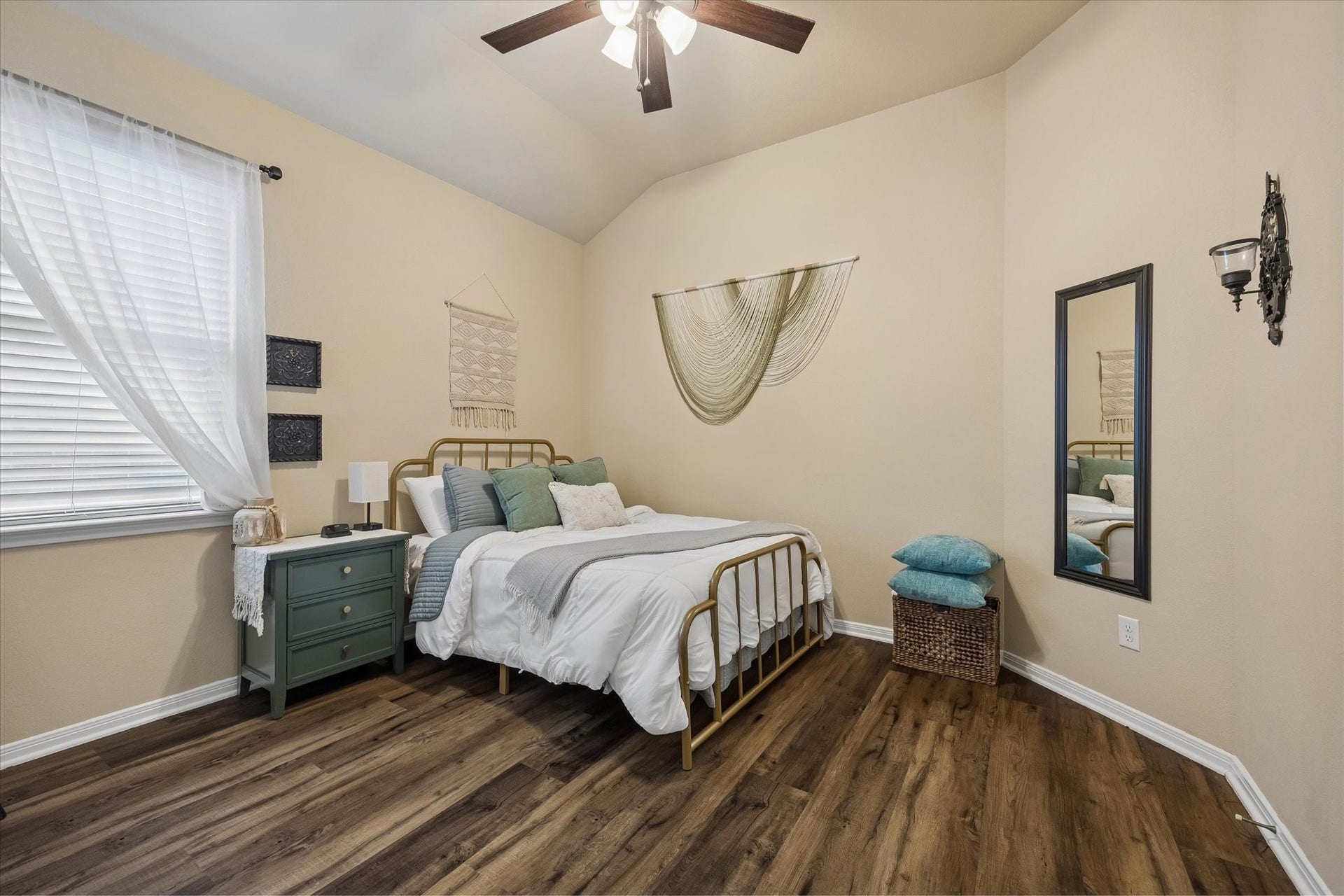Generously sized secondary bedroom with LVP flooring