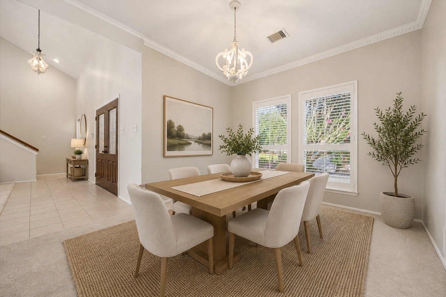 3902 Crystal Falls Drive, Missouri City, TX 77459 Elegant dining room offering plenty of space for entertaining. *Virtually staged photo of dining room*
