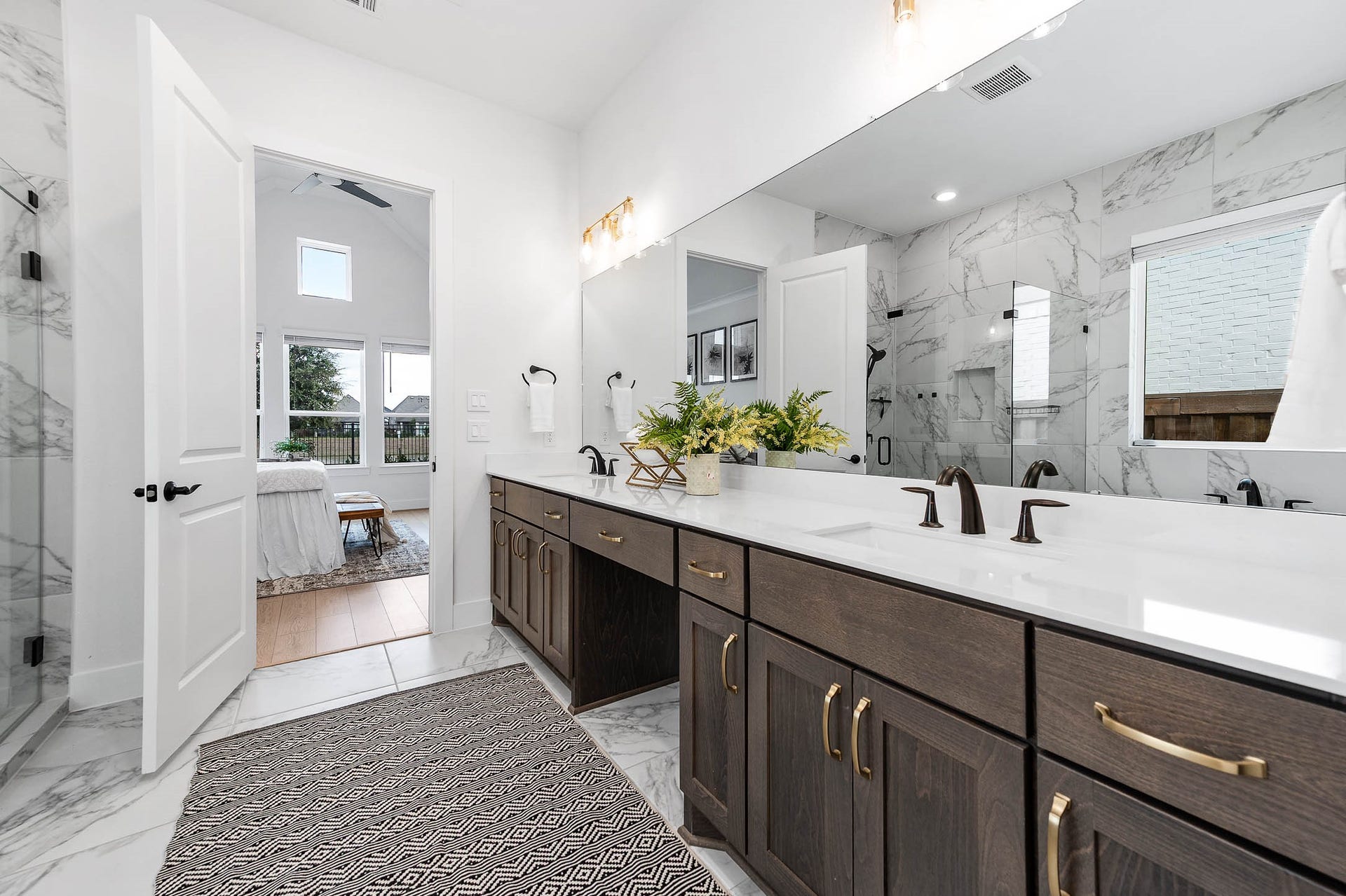 13802 Arroyo Grande Drive, Cypress, TX 77433 Beautiful primary bathroom featuring premium finishes and abundant storage.