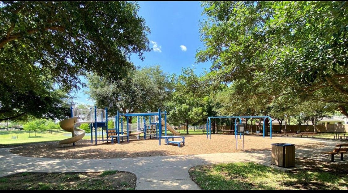 Enjoy the many recreational opportunities available throughout Shadow Creek Ranch! Neighborhood playgrounds feature climbing structures, slides, swings & shaded seating areas surrounded by mature trees. A wonderful outdoor destination for enjoying fresh air, recreation & the community's beautifully maintained green spaces.