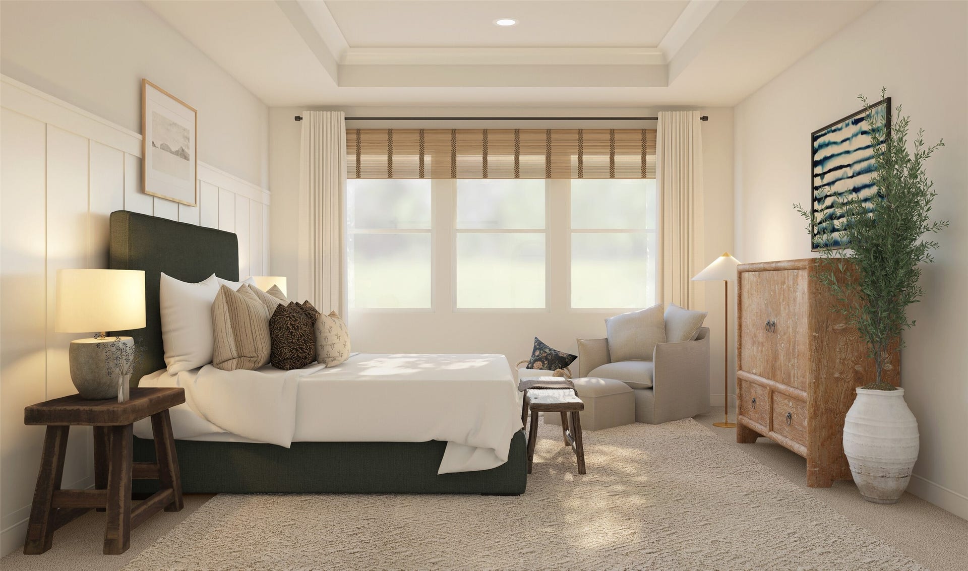 Tranquil primary suite (*Artist rendering used for illustration purposes only. Colors/finishes may differ from the ones currently selected in the home.)