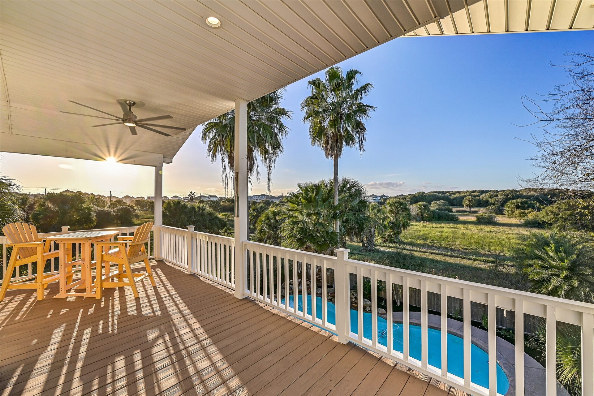 13414 Binnacle Way, Galveston, TX 77554 Mid-day views from the 1st floor deck.
