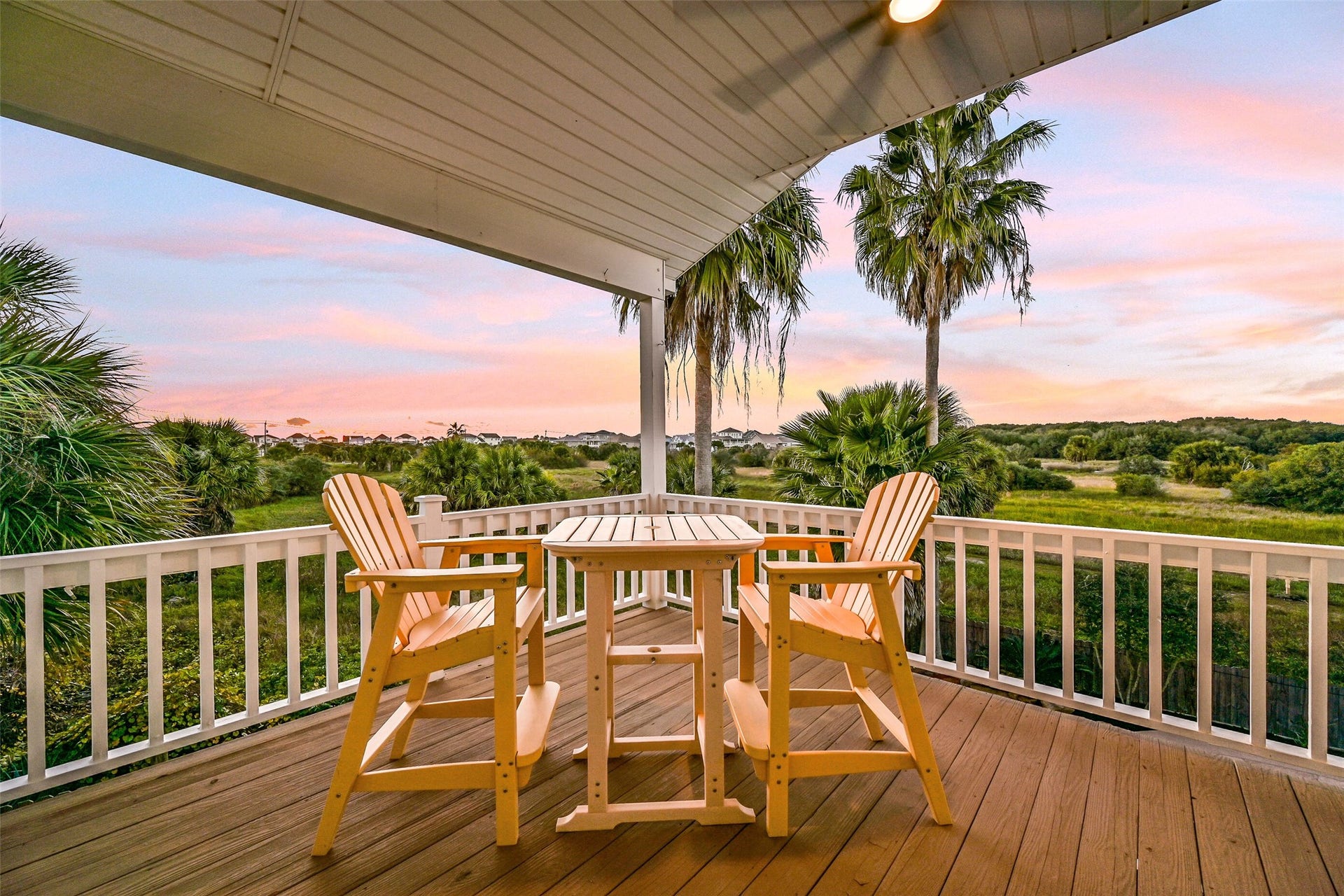 13414 Binnacle Way, Galveston, TX 77554 Sunset Views from the 1st floor deck conveniently located off of the living/ dining room.