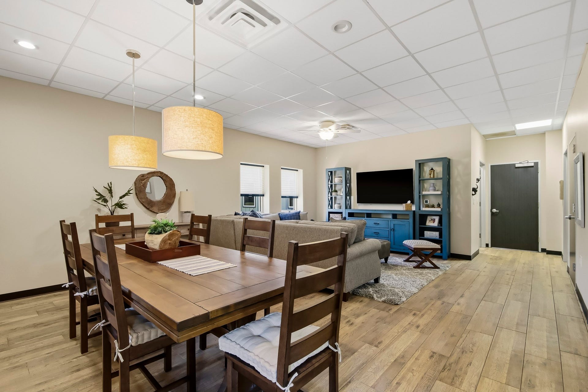 Quarters with comfortable living, dining, bedroom and full bath plus a large storage room.
