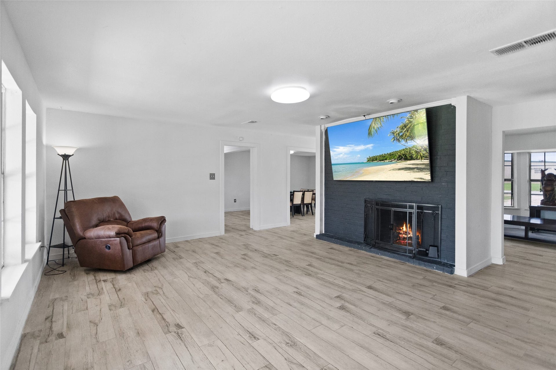 5001 Texas Avenue, La Marque, TX 77568 Very spacious family room with wood burning fireplace!