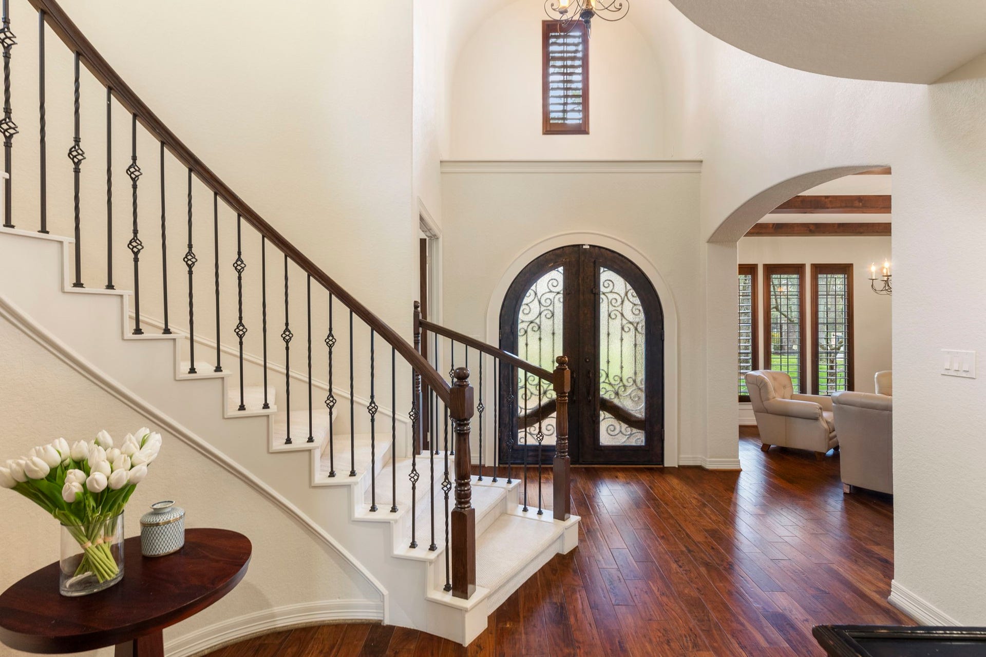 Exceptional architectural detail and craftsmanship are evident the moment you enteran impressive introduction that sets the tone for this stunning custom estate.