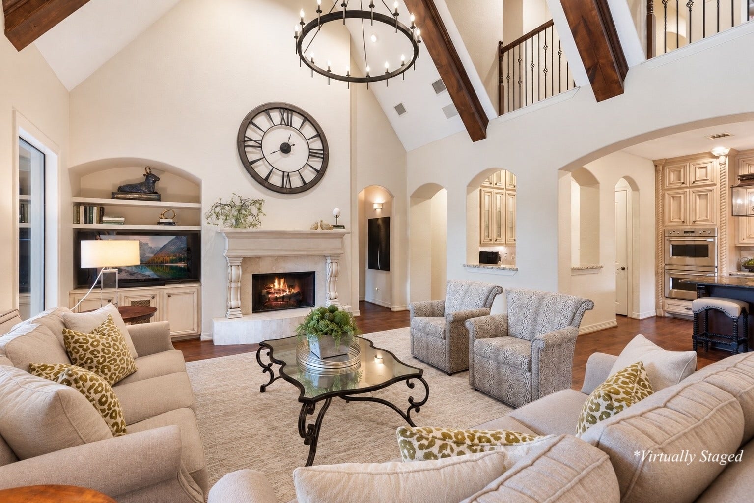 Another view showcasing the seamless connection between the kitchen and Family Roomthe heart of the home. *Virtually Staged with some decor accents
