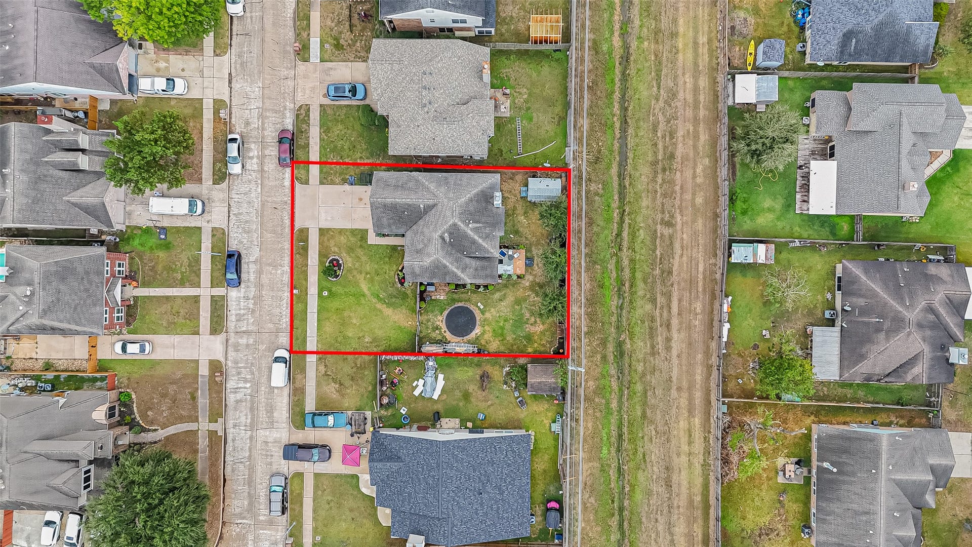 Aerial view No Back neighbors there is an easement in between