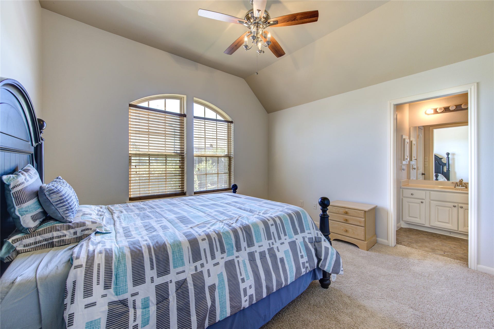Upstairs bedroom with Jack and Jill bathroom and closet.