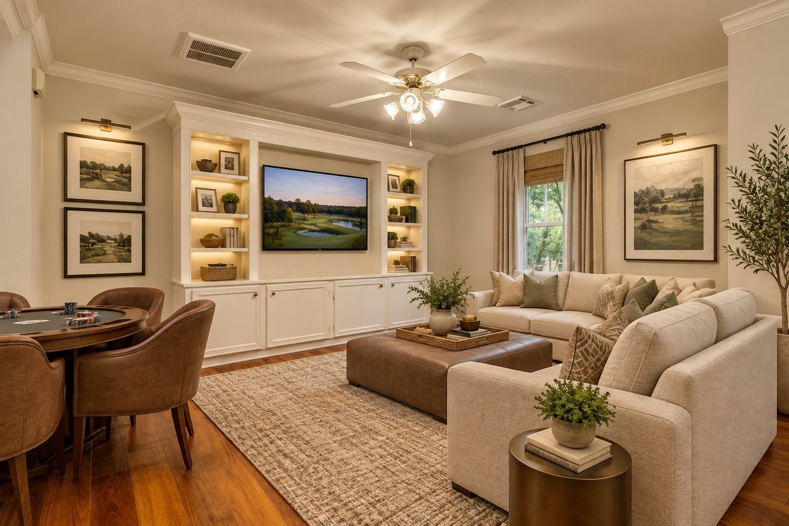 Virtually Staged Upstairs Game Room