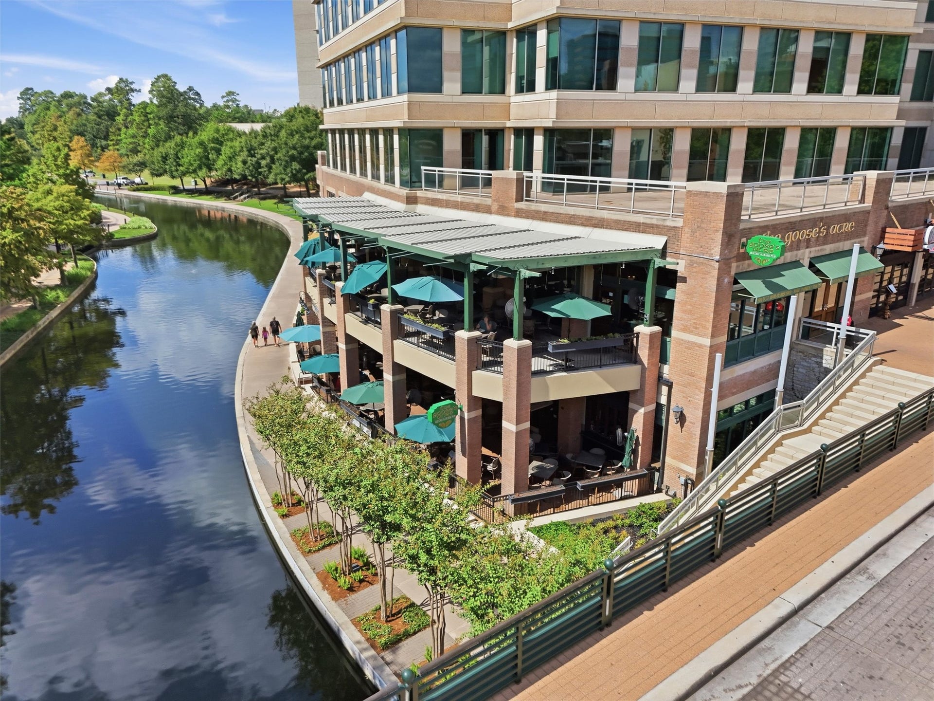 3 Waterway Court, #2D, The Woodlands, TX 77380 Beautiful waterfront architecture and scenic surroundings highlight the appeal of living along The Woodlands Waterway.