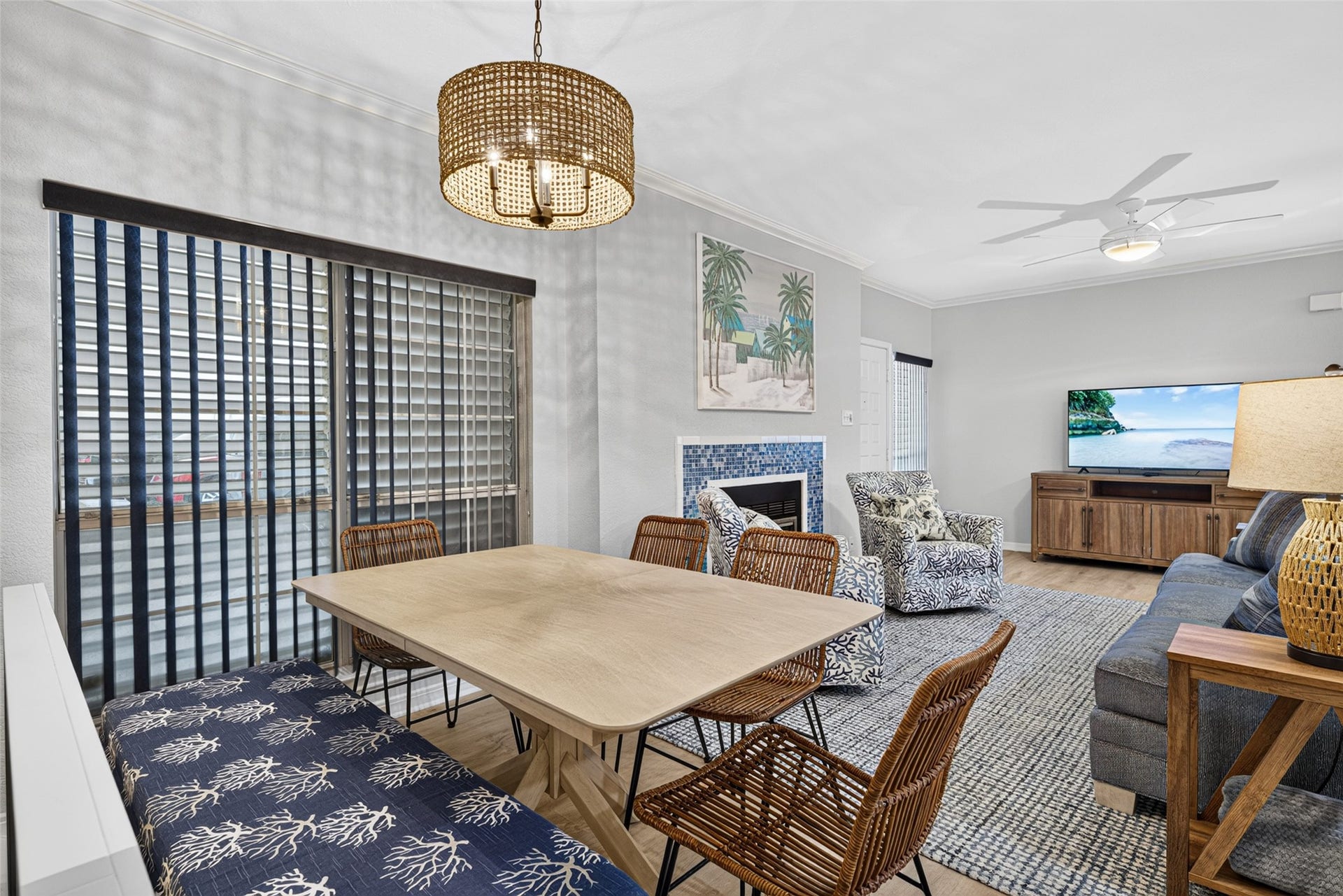 Dining table off living area