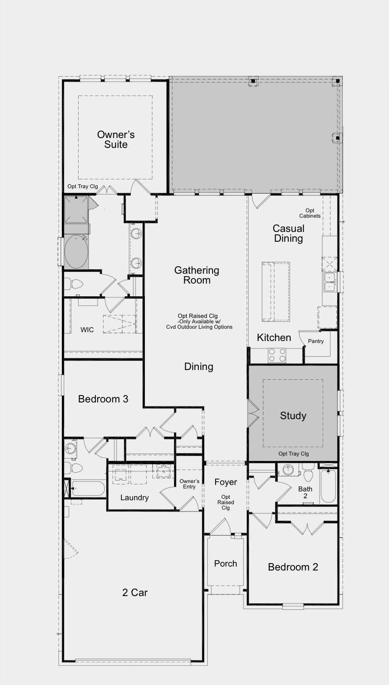 Thoughtfully designed across 2,171 sq. ft., the Driftwood offers 3 bedrooms, 3 full baths, a private study and an easy-flowing single-story layout.