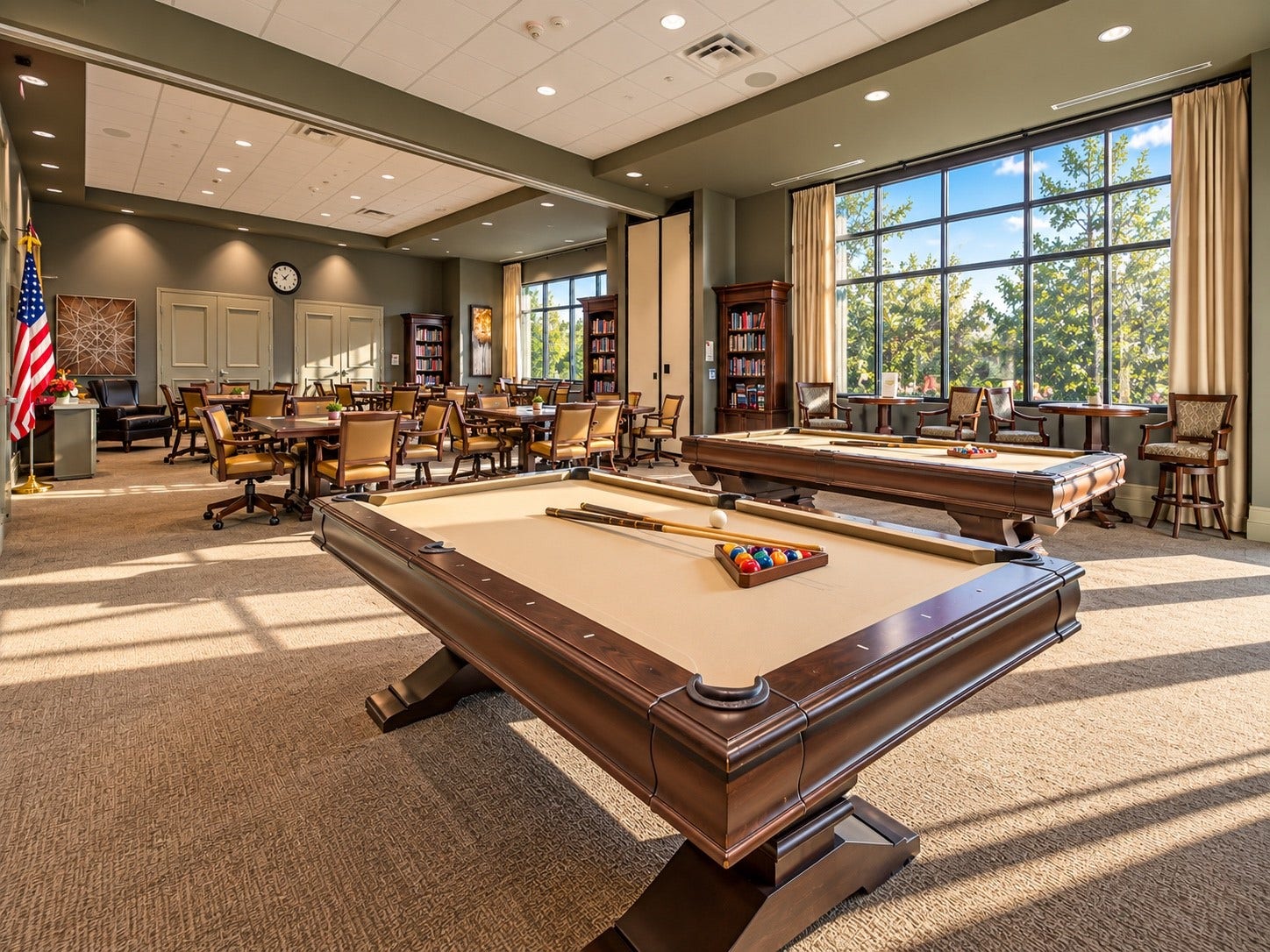 Elegant gathering spaces make it easy to meet friends, enjoy a game and stay connected.
