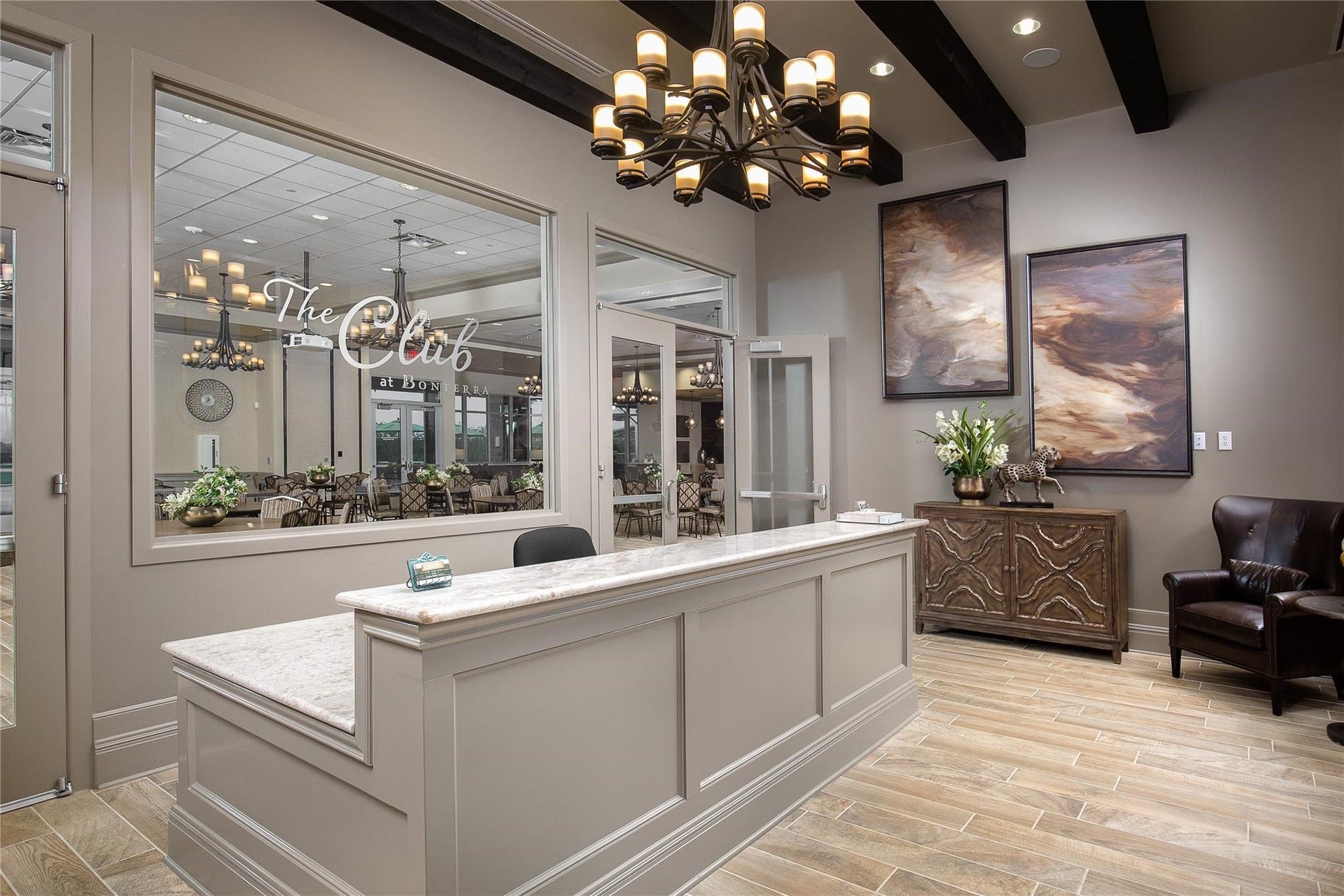 A warm welcome to The Club at Bonterra, where beautiful spaces and an active social calendar bring neighbors together.