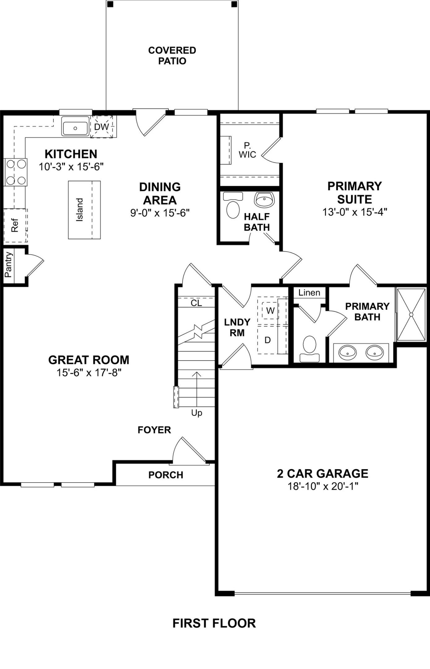 The Honeysuckle II floor plan by K. Hovnanian Homes. 1st floor shown. *Prices, plans, dimensions, features, specifications, materials, and availability of homes or communities are subject to change without notice or obligation.