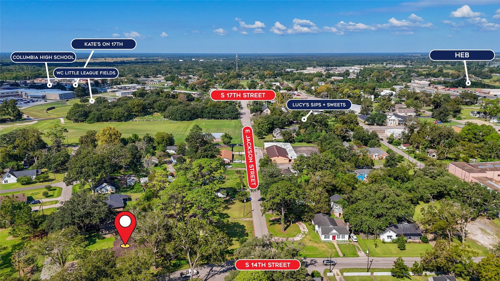 404 S 14th Street, West Columbia, TX 77486 Location markers are approximate. Buyer to independently verify landmark locations.