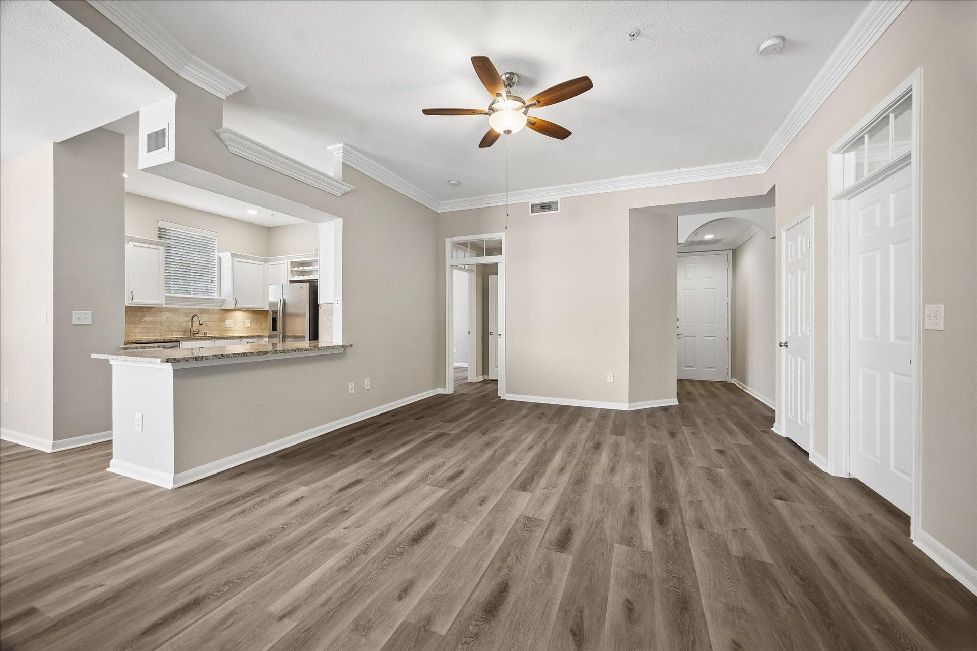 10 foot ceilings & crown molding throughout.