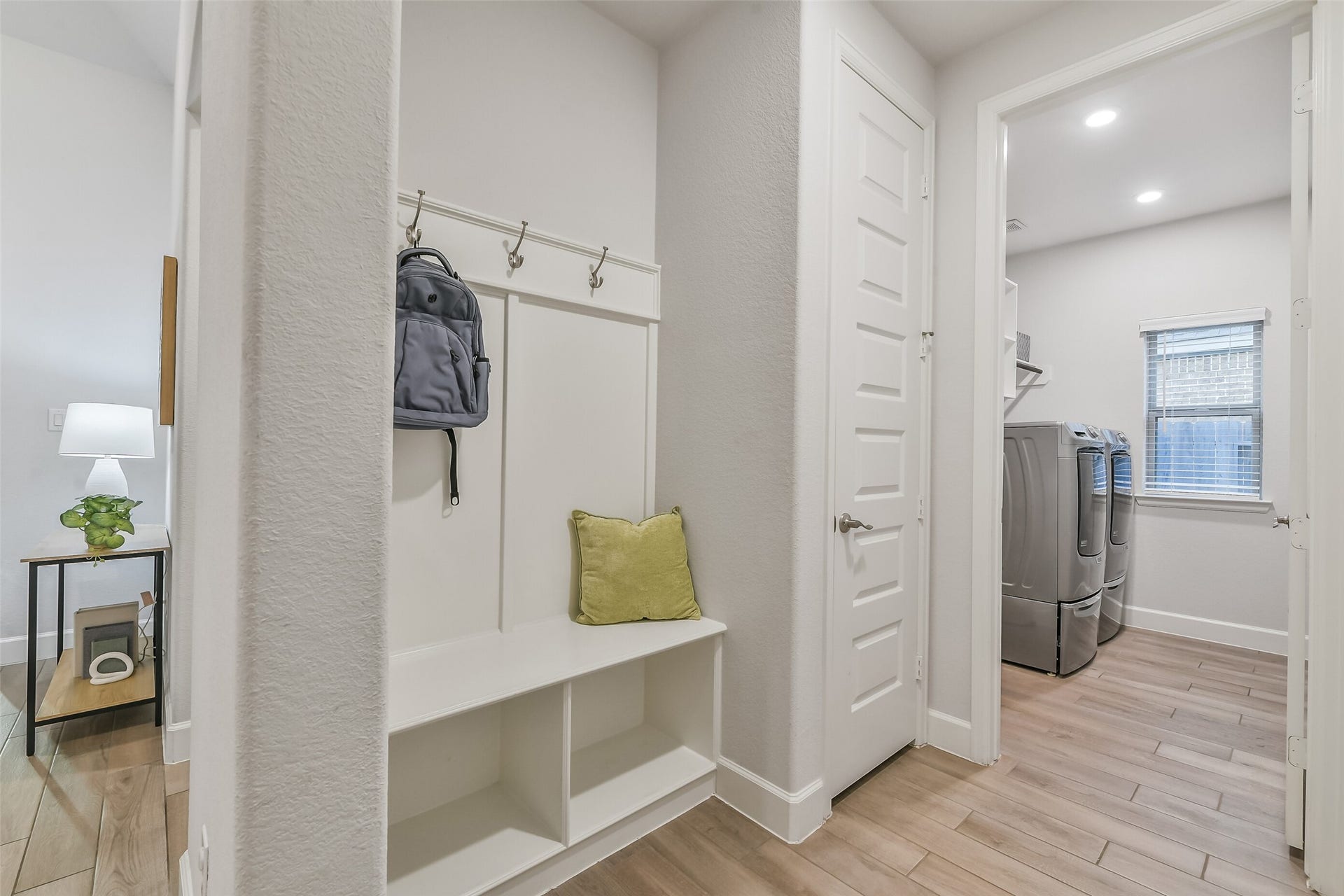 20815 Clydesdale Post Road, Tomball, TX 77377 The mudroom and laundry room are directly off the garage entrance. The space also has a closet for extra storage.
