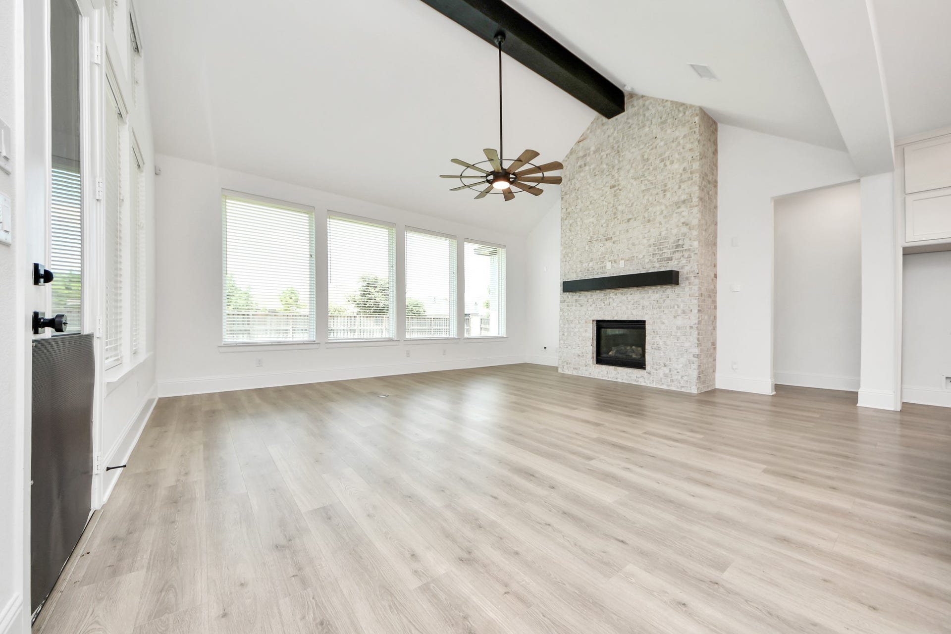 Living room with high ceiling